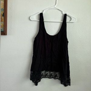 American Eagle Black Tank with Lace